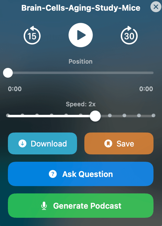 Aloudly Audio Player - Control playback speed and quality